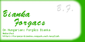 bianka forgacs business card