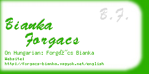 bianka forgacs business card